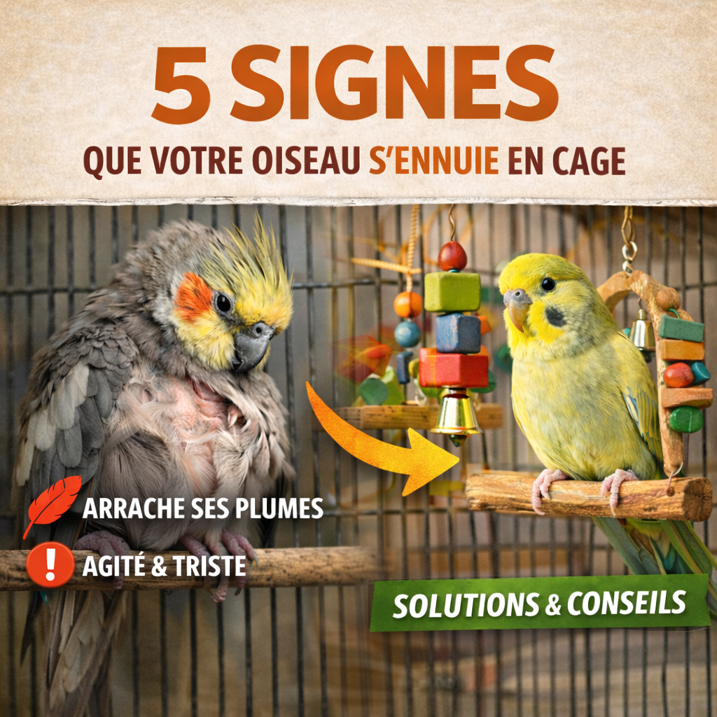 5 signes que votre oiseau s’ennuie en cage (et comment y remédier)