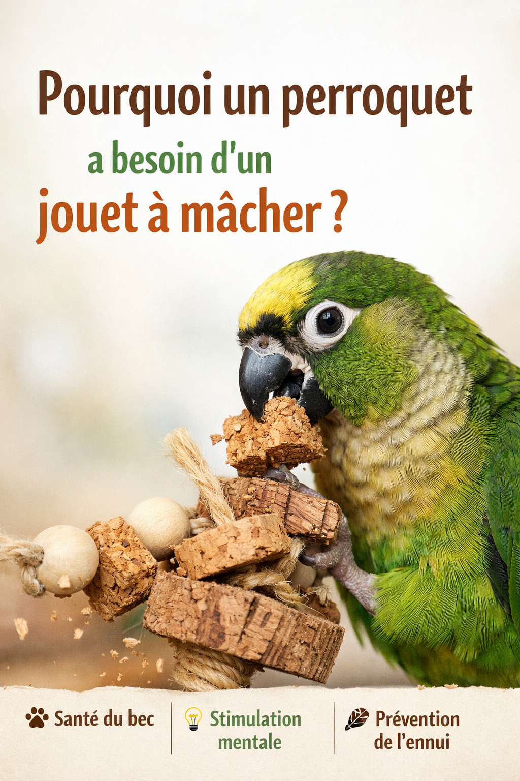 Pourquoi un perroquet a besoin d’un jouet à mâcher ?