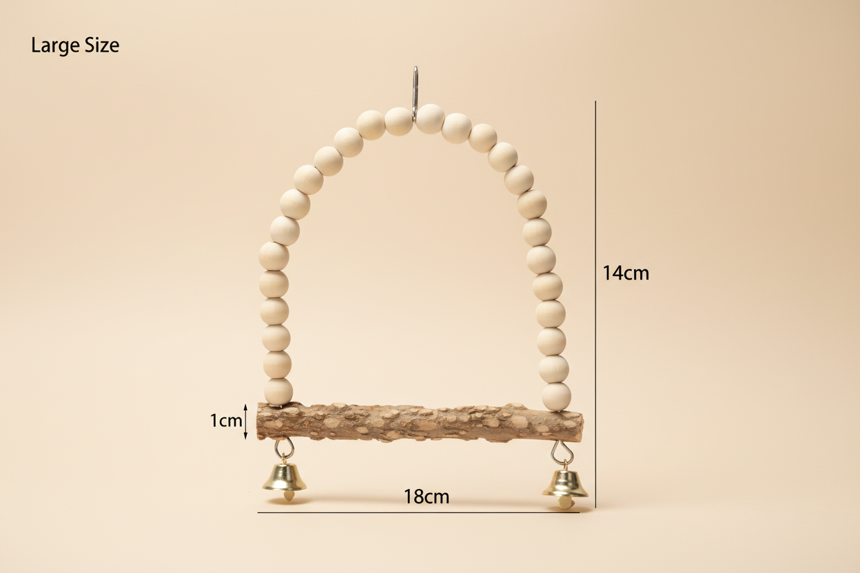 Balançoire Bois Naturel oiseaux