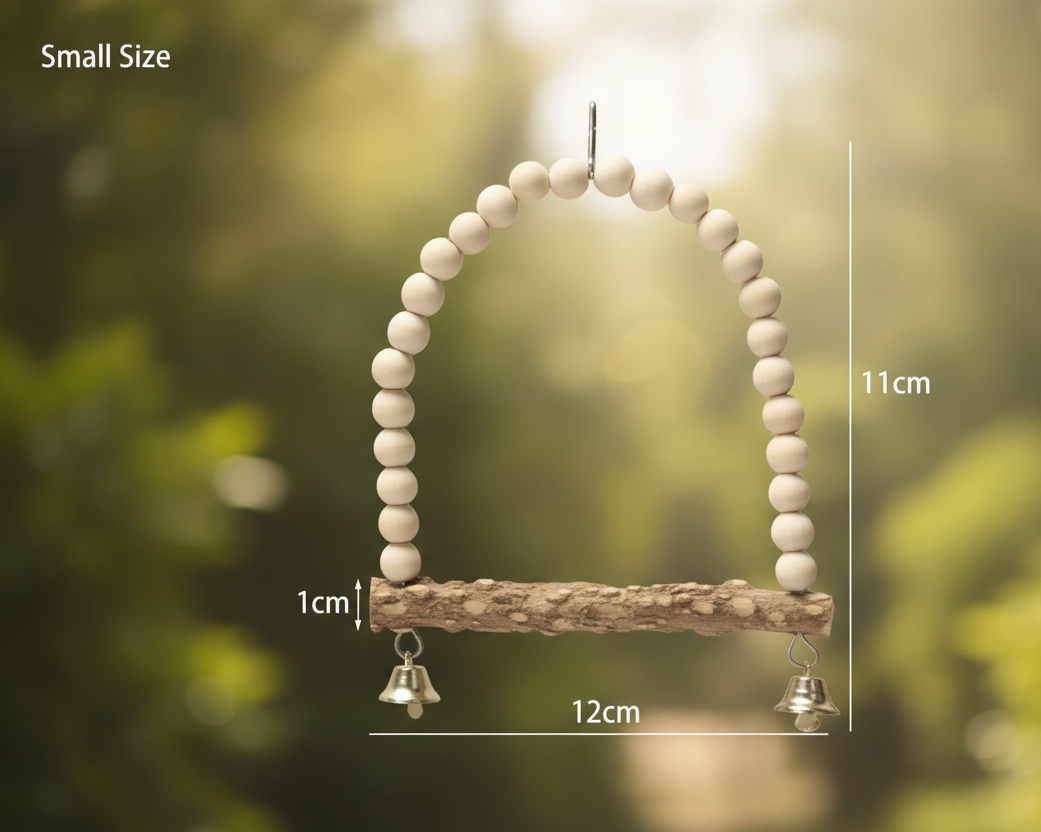 Balançoire Bois Naturel oiseaux